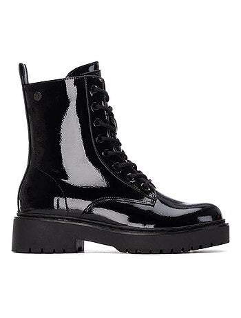 Bottines femme style militaire à lacets