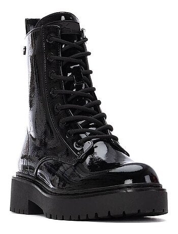 Bottines femme style militaire à lacets