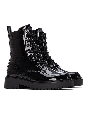 Bottines femme style militaire à lacets