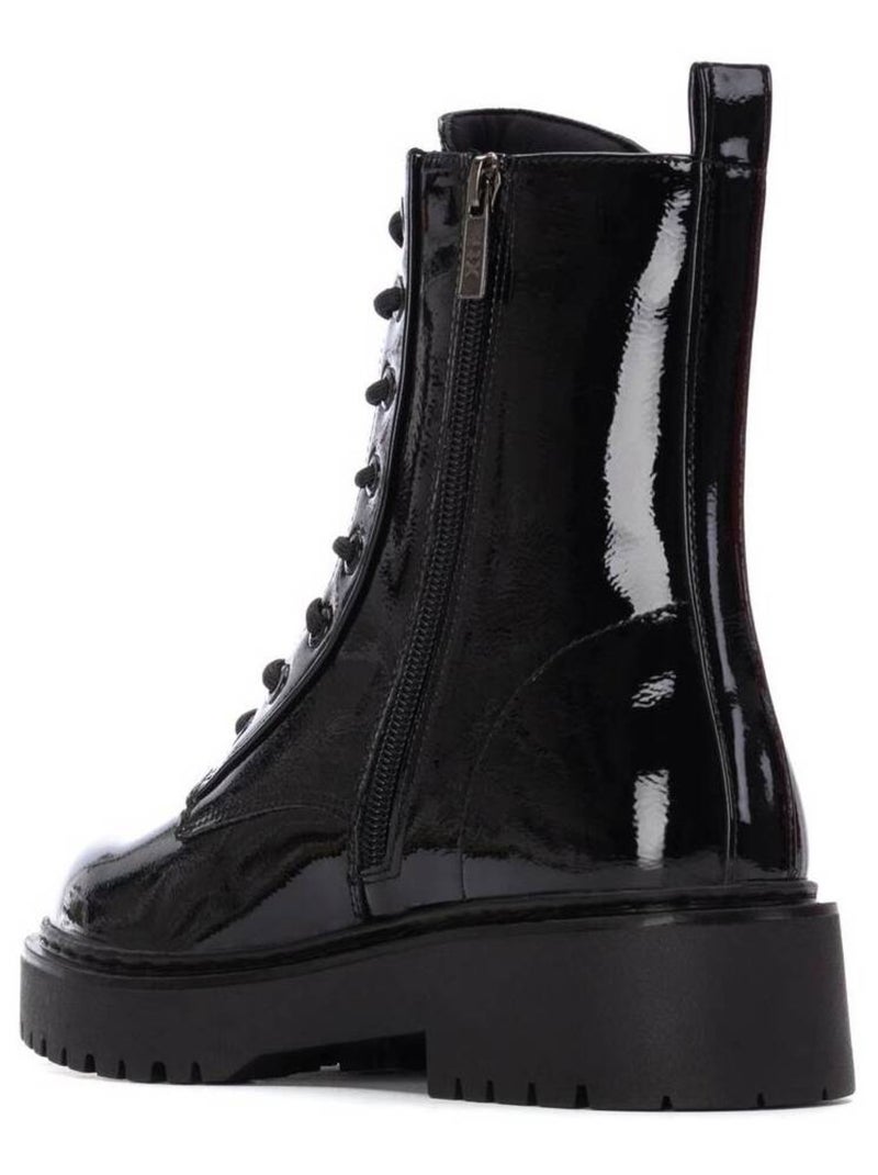 Bottines femme style militaire à lacets Noir - Kiabi