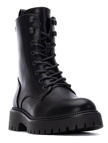 Bottines femme style militaire à lacets