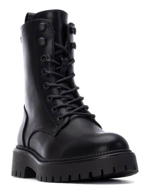 Bottines femme style militaire à lacets - Kiabi