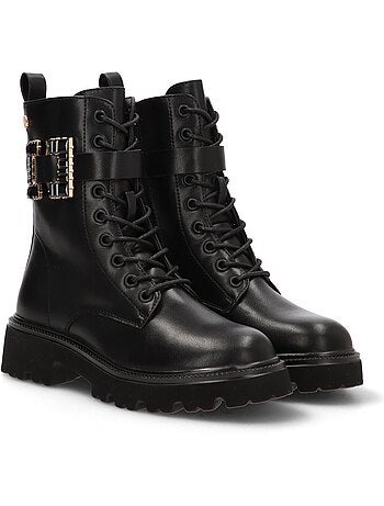 Bottines femme style militaire à lacets