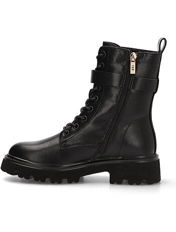 Bottines femme style militaire à lacets