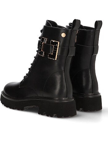 Bottines femme style militaire à lacets