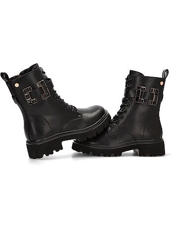 Bottines femme style militaire à lacets