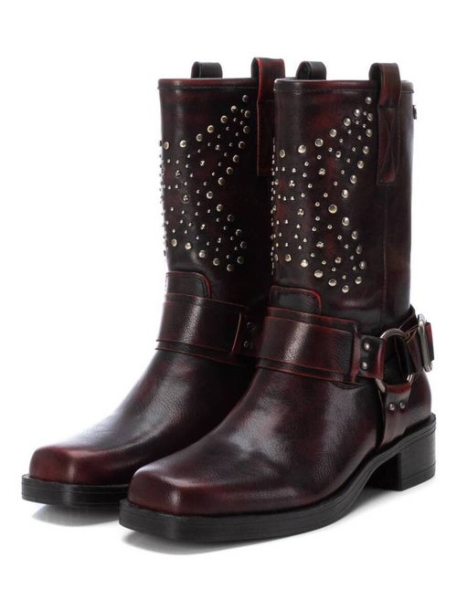 Bottines femme style motard à fermeture éclair - Kiabi