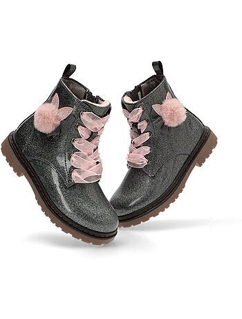 Bottines fillettes métallisées