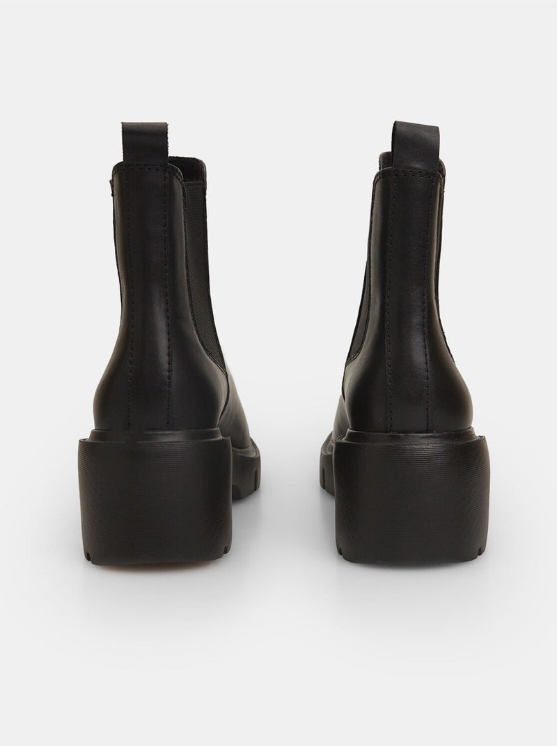 Bottines  Flexible en cuir BATA Noir - Kiabi