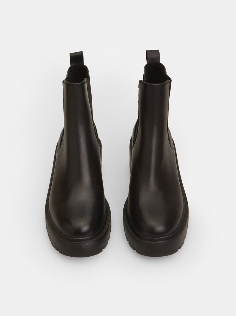 Bottines  Flexible en cuir BATA Noir - Kiabi