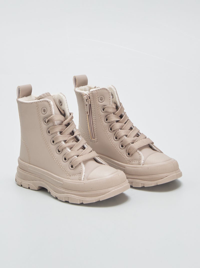 Bottines fourrées Gris - Kiabi
