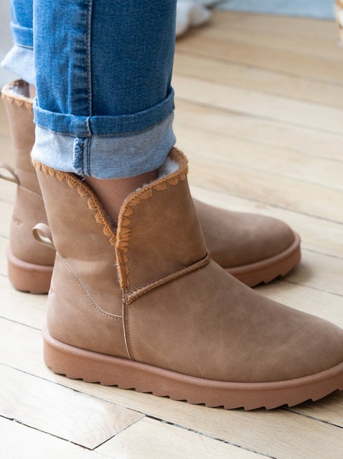 Bottines fourrées, légères, confortables , semelle mousse à mémoire de forme  Isotoner - Kiabi