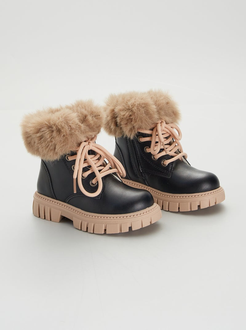 Bottines fourrées Noir - Kiabi
