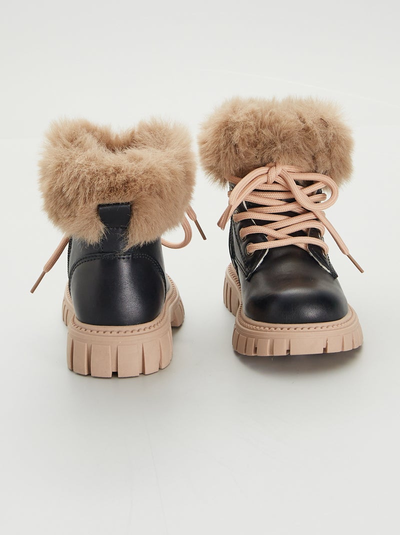 Bottines fourrées Noir - Kiabi