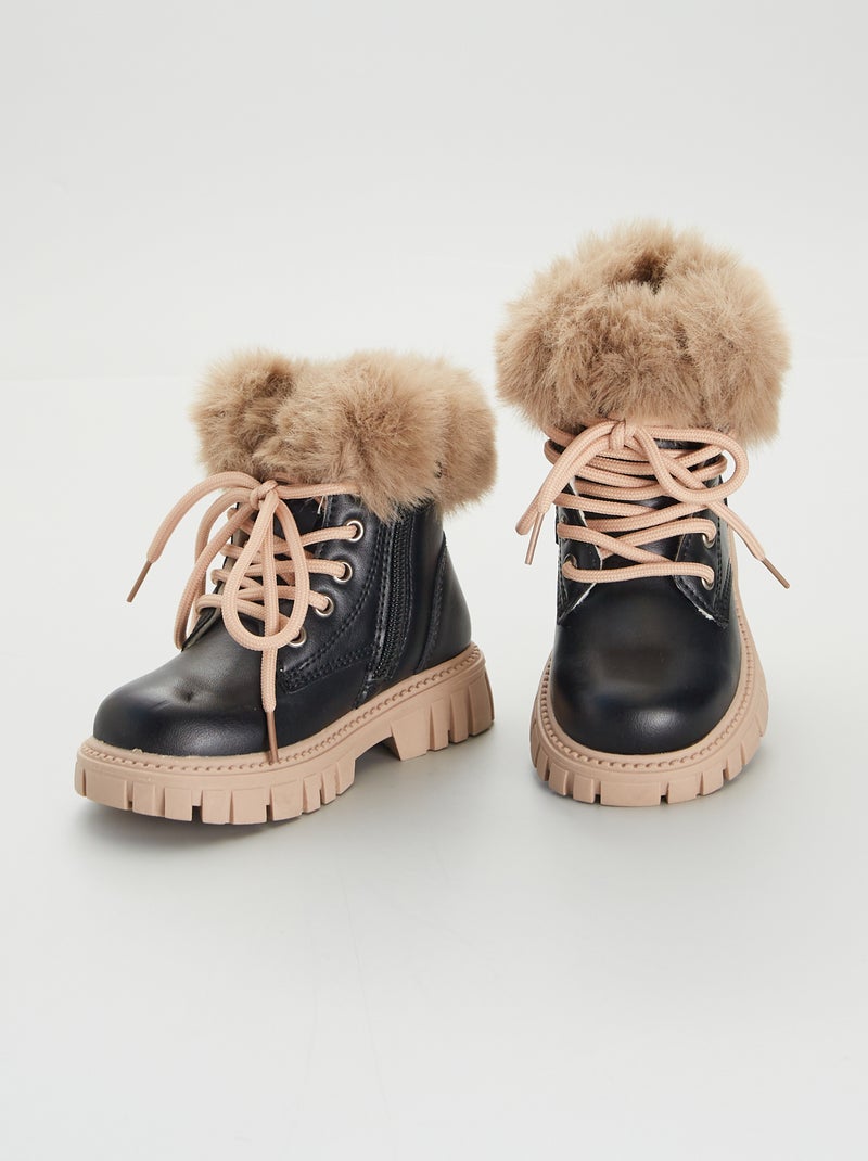 Bottines fourrées Noir - Kiabi