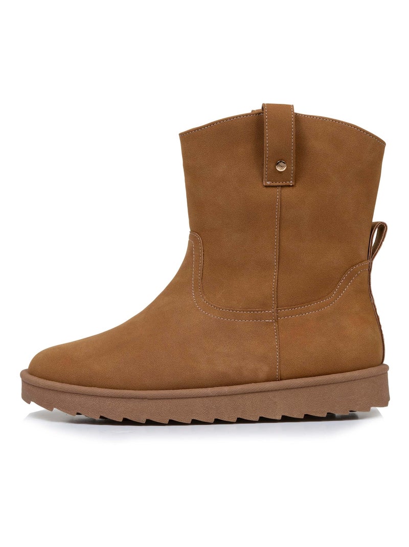 Bottines haute, confort à mémoire de forme  Isotoner Camel - Kiabi