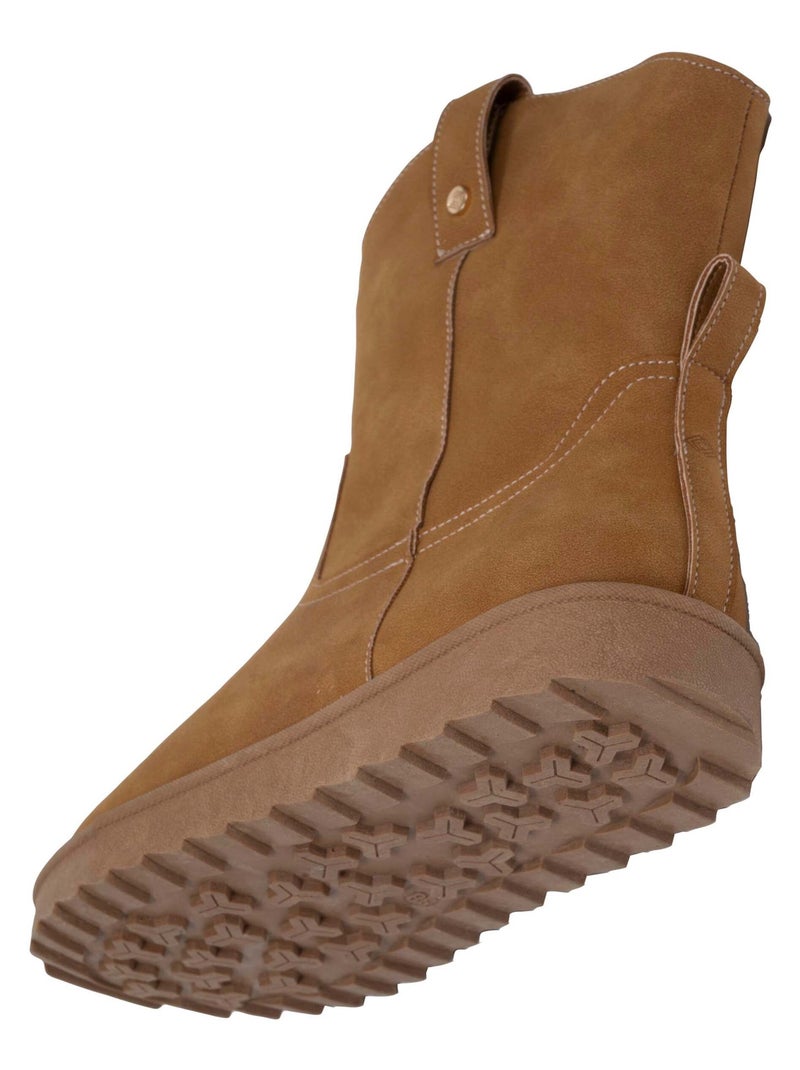 Bottines haute, confort à mémoire de forme  Isotoner Camel - Kiabi