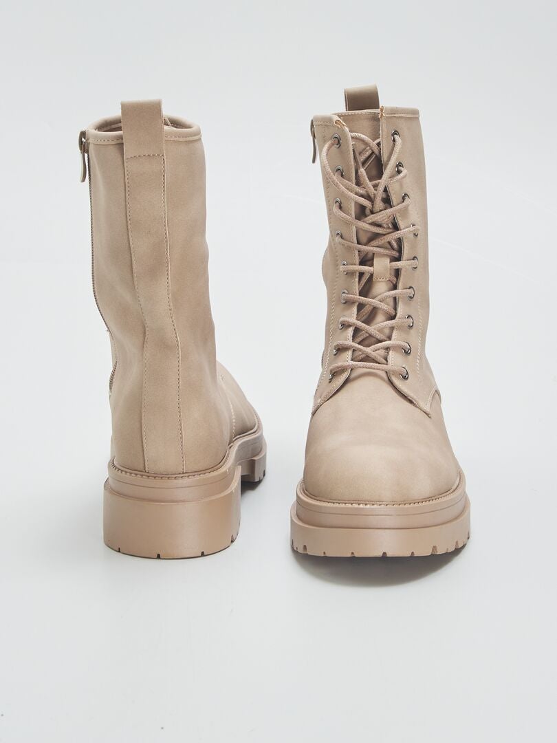 Bottines Cuissardes Femme DREAM PAIRS à Lacets - Tendance, Fermeture Éclair Latérale, Semelle Confort