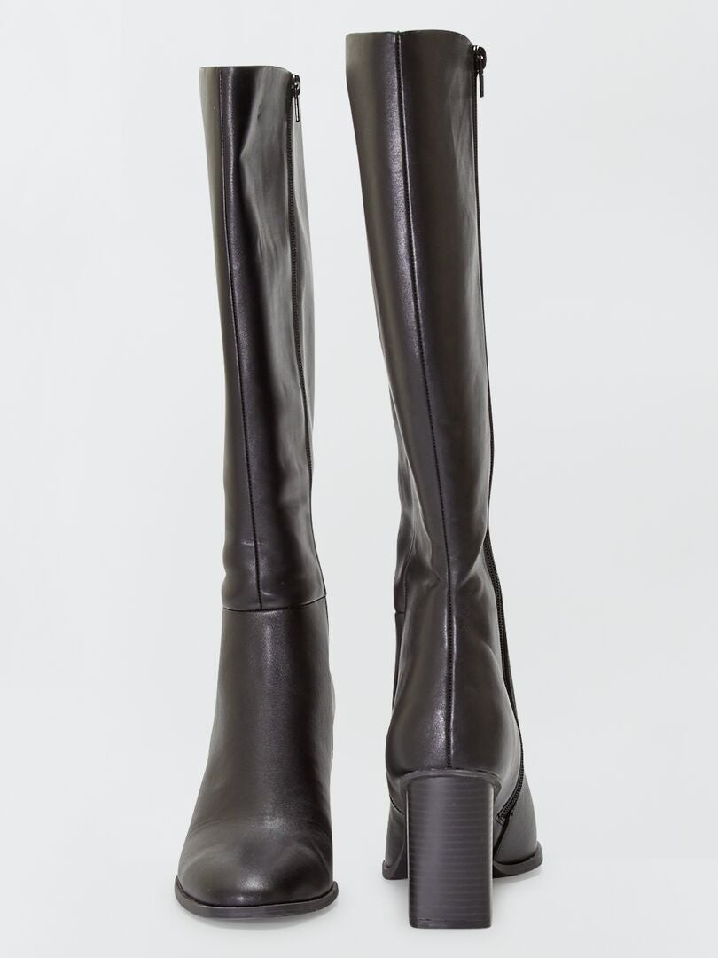 Bottes Cheville En Cuir Noir Zara À Bout Rond UK7 EUR40 US9