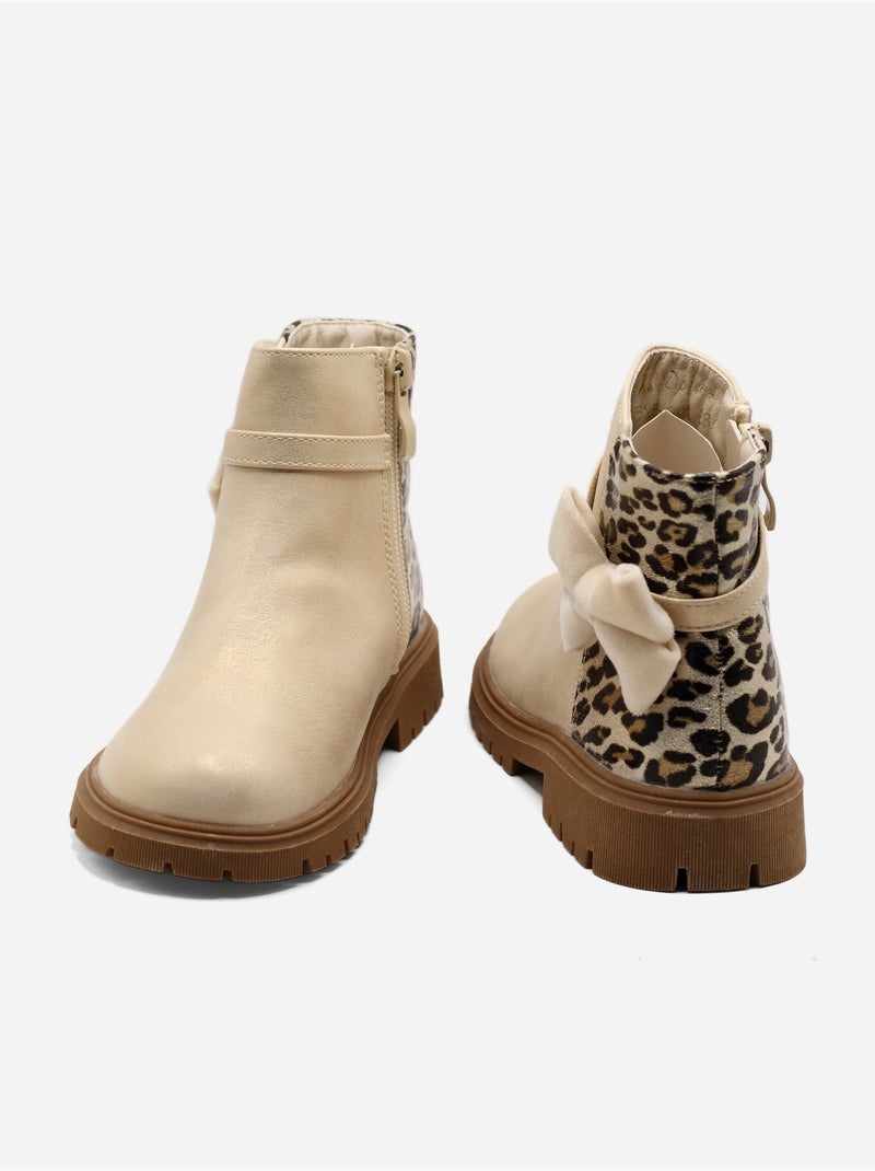 Bottines ? imprim?s Cr?me - Kiabi