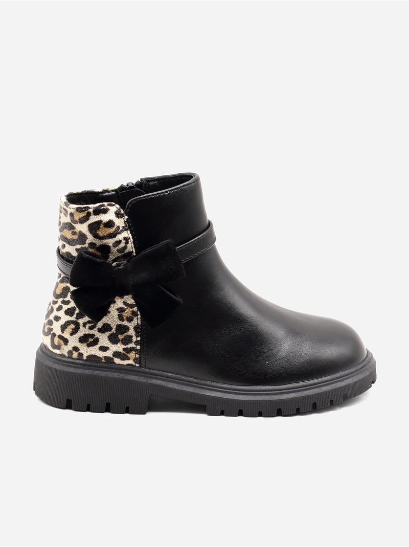 Bottines ? imprim?s Noir - Kiabi