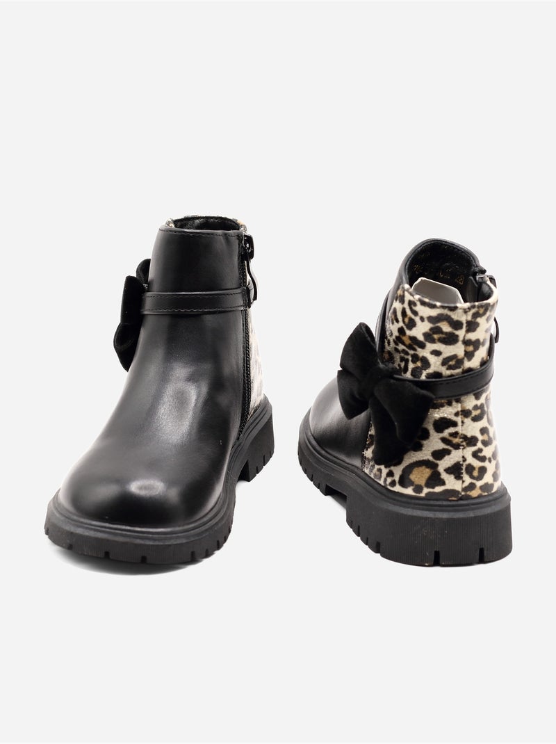 Bottines ? imprim?s Noir - Kiabi