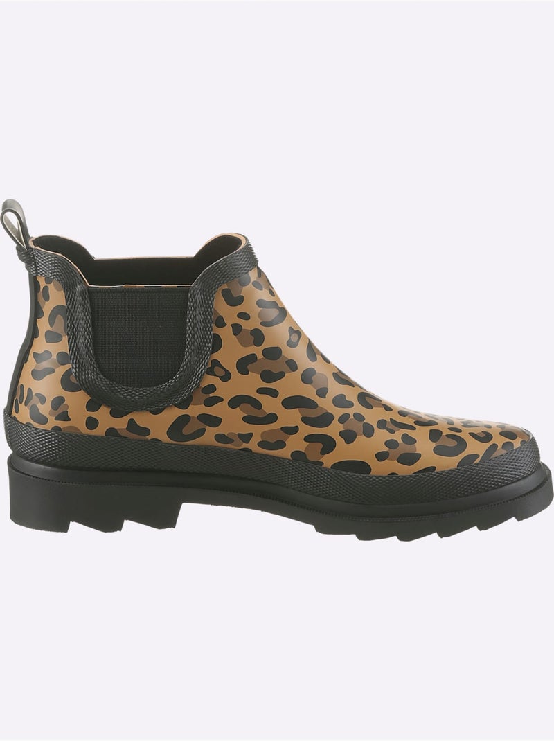 Bottines intérieur textile - taille standard - helline Noir Marron - Kiabi