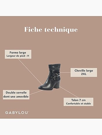 Bottines larges taille 2XL - Modèle Emma
