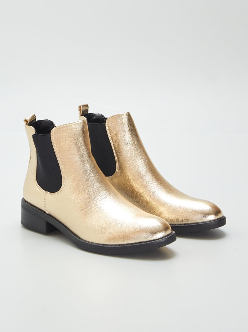 Bottines métallisées Doré - Kiabi