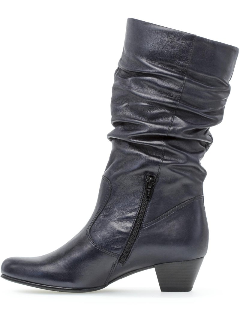 Bottines Mid  en cuir Bleu - Kiabi
