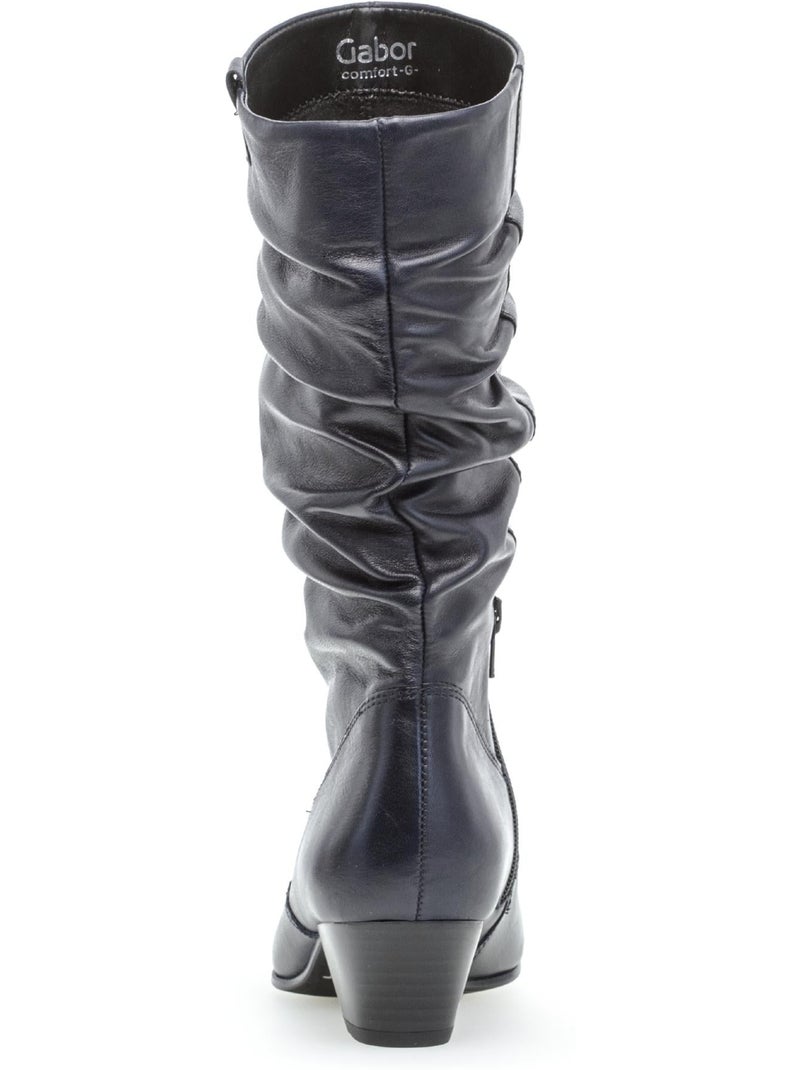 Bottines Mid  en cuir Bleu - Kiabi