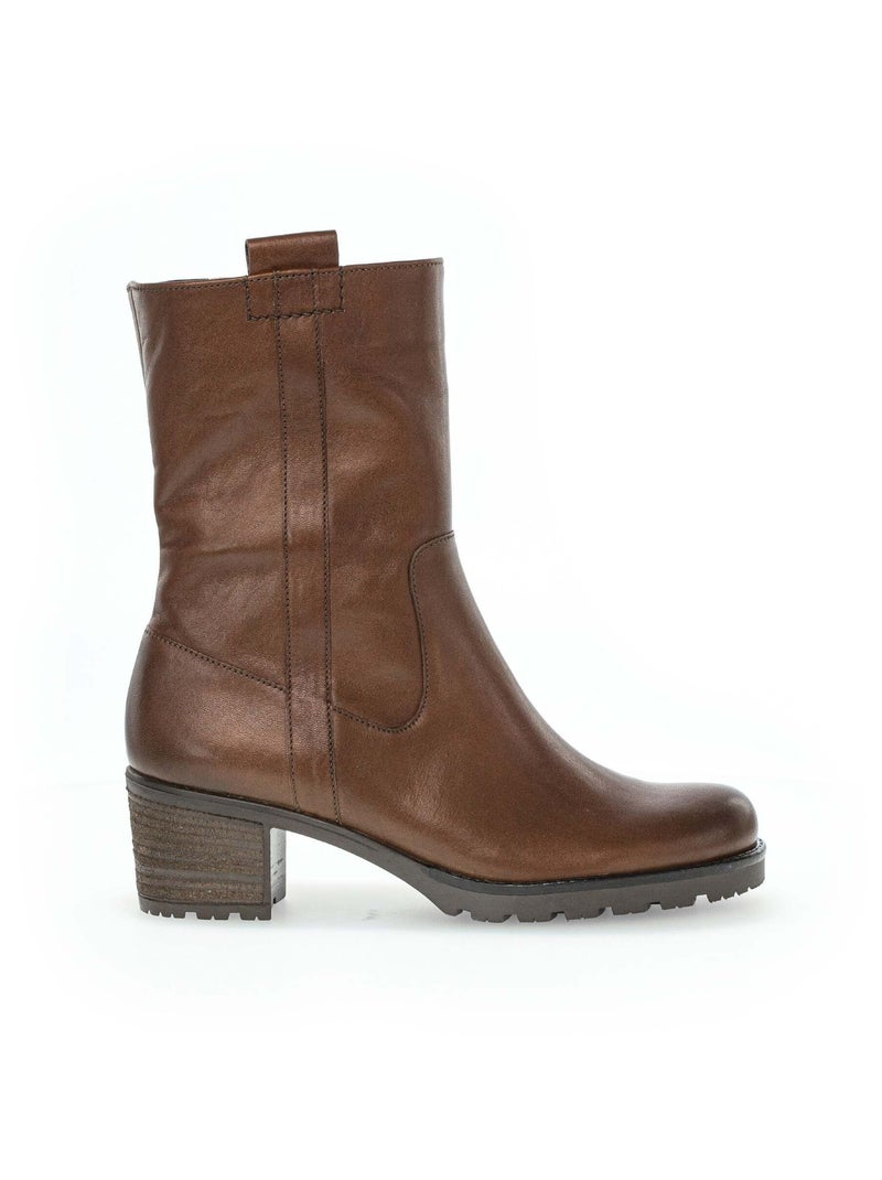 Bottines Mid  en cuir lisse Gabor Marron - Kiabi