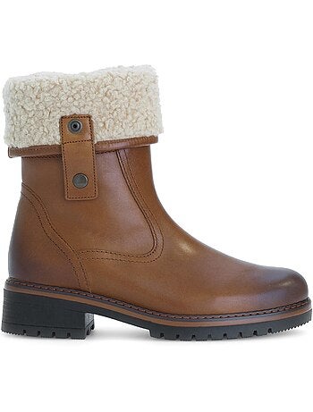 Bottines mid en cuir lisse