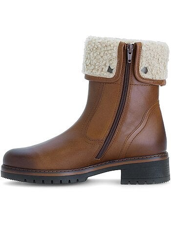 Bottines mid en cuir lisse