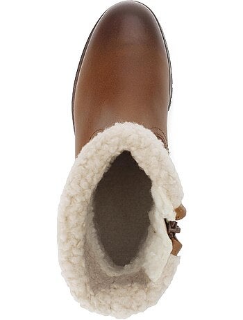 Bottines mid en cuir lisse