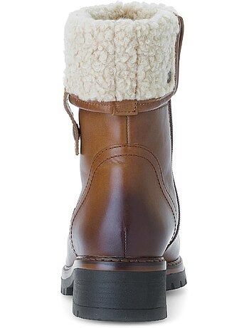 Bottines mid en cuir lisse