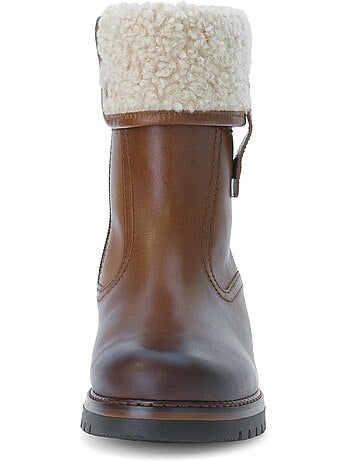 Bottines mid en cuir lisse