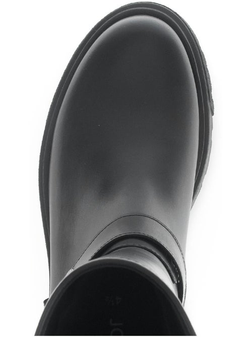 Bottines mid  en cuir lisse - Kiabi