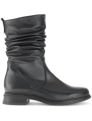 Bottines mid en cuir lisse