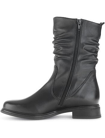 Bottines mid en cuir lisse