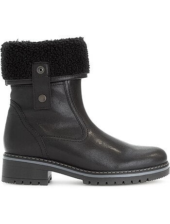 Bottines mid en cuir lisse