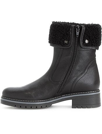 Bottines mid en cuir lisse