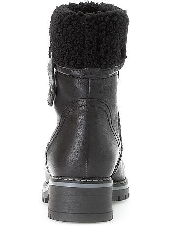 Bottines mid en cuir lisse