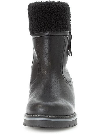 Bottines mid en cuir lisse