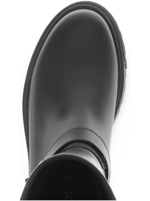 Bottines mid  en cuir lisse - Kiabi