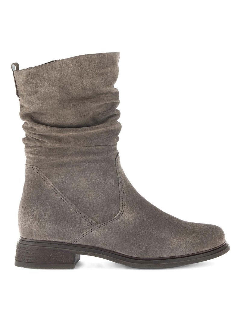 Bottines mid  en cuir Marron clair - Kiabi