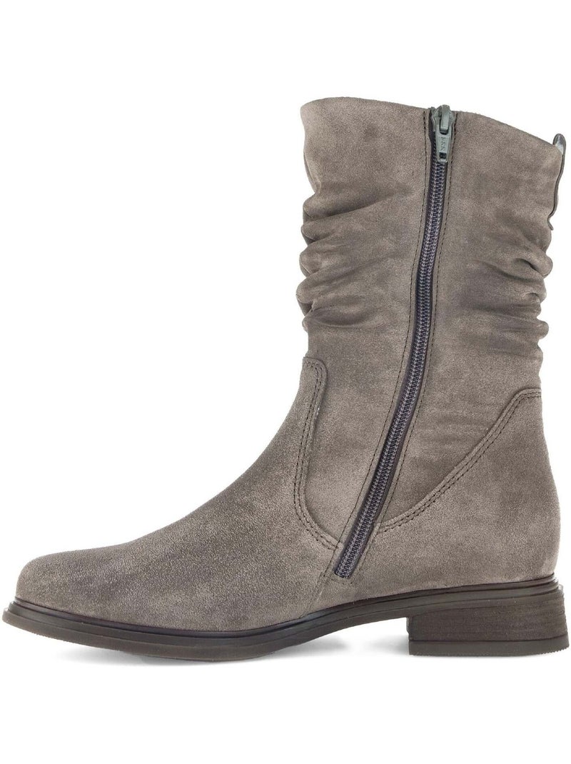 Bottines mid  en cuir Marron clair - Kiabi
