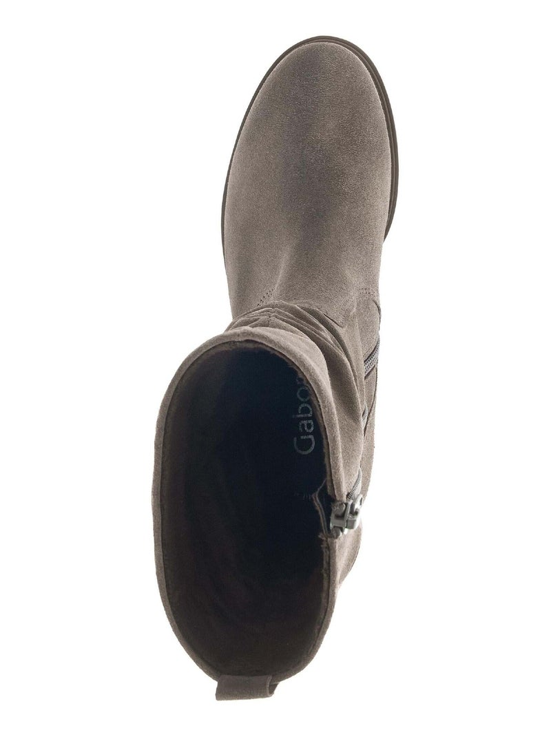Bottines mid  en cuir Marron clair - Kiabi