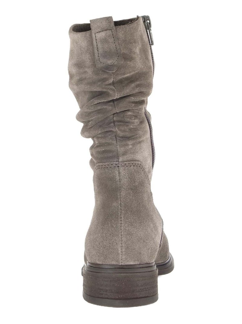 Bottines mid  en cuir Marron clair - Kiabi