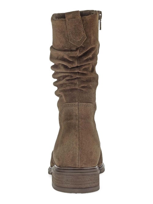 Bottines mid  en cuir - Kiabi